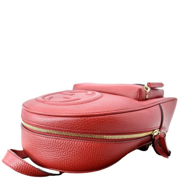 GUCCI  Soho Leather Chain Backpack Red - Picture 6 of 13